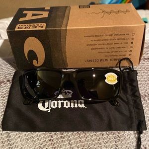 Brand new black Costa Caballito sunglasses with Corona Extra logo soft case.